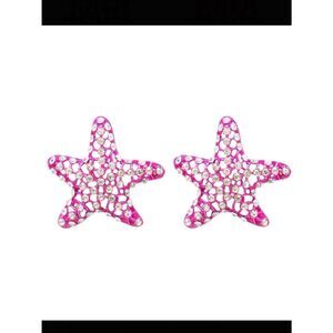 pink star earrings A15
